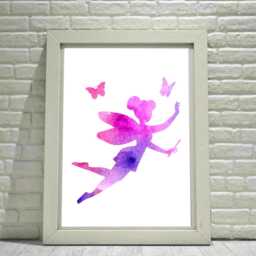 Watercolor Fairy Prints Pink Butterfly Nursery Decor, Set Of 3 - thumbnail 2
