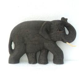 "Hand Carved Elephant Wood Carving Wall Hanging Art Decor Wooden Handmade Teak Gift 6.75""x4.5" - thumbnail 2