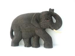 "Hand Carved Elephant Wood Carving Wall Hanging Art Decor Wooden Handmade Teak Gift 6.75""x4.5"