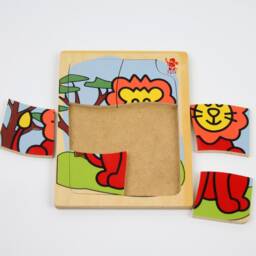 Wooden Mixed Animal Puzzle, Animal Puzzle, Learning Animals, Handmade - thumbnail 4