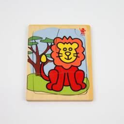 Wooden Mixed Animal Puzzle, Animal Puzzle, Learning Animals, Handmade - thumbnail 2