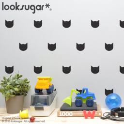 Cat Wall Decal - Wallpaper/stencil Effect Kitty Nursery , Decals For Children Room Home Decor -Lswp-Ap0023Nf - thumbnail 1