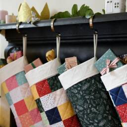 Family Set Of Handmade Quilted Christmas Stockings - Luxury Traditional Cotton Stocking, Personalised Heirloom
