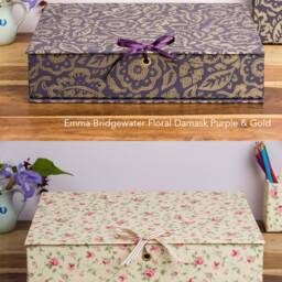 Stylish Box File - A4 Rosebud Design Office Collection & Stationery Handmade in England - thumbnail 2