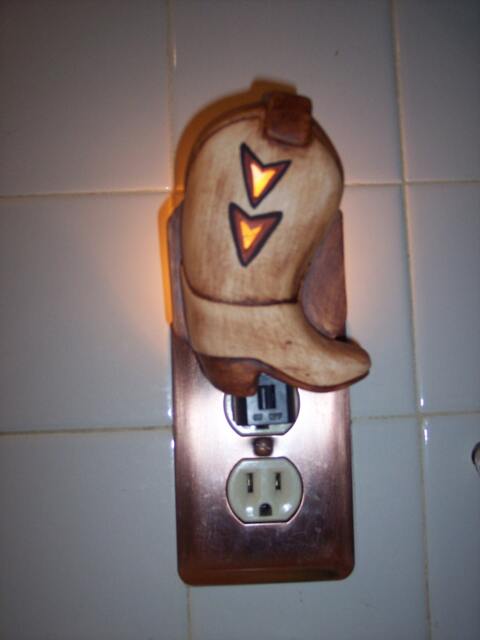 Cowboy Boot Night Light, Western Custom Made Personalised Hand in Nm Usa, Country Light - image 1