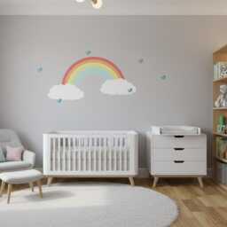 Kids Rainbow Wall Decal, Decals, Decals Nursery, Baby Stickers, Decal Kids, Fabric Reusable - thumbnail 3