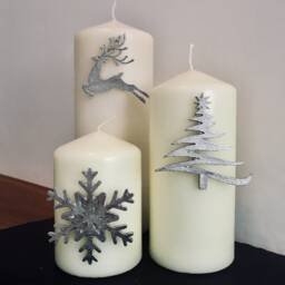 Snowflake Candle Pin Decor, Festive Snow Flake, Handmade UK Modern English Pewter - thumbnail 2
