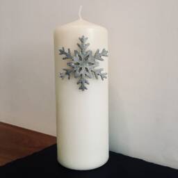 Snowflake Candle Pin Decor, Festive Snow Flake, Handmade UK Modern English Pewter - thumbnail 1