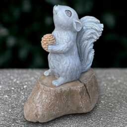 Outdoor Squirrel Sculpture Concrete Statue Stone Animal Figurine Front Door Decoration Squirrel Lover Gift Handmade Art - thumbnail 1