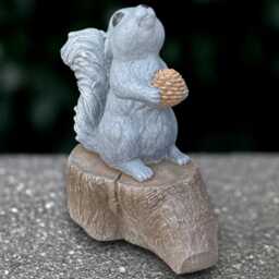Outdoor Squirrel Sculpture Concrete Statue Stone Animal Figurine Front Door Decoration Squirrel Lover Gift Handmade Art - thumbnail 2