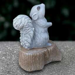Outdoor Squirrel Sculpture Concrete Statue Stone Animal Figurine Front Door Decoration Squirrel Lover Gift Handmade Art - thumbnail 3