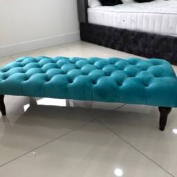 Rectangular Chesterfield Footstool - Coffee Table Available in Various Sizes, Colors & Fabrics - thumbnail 3