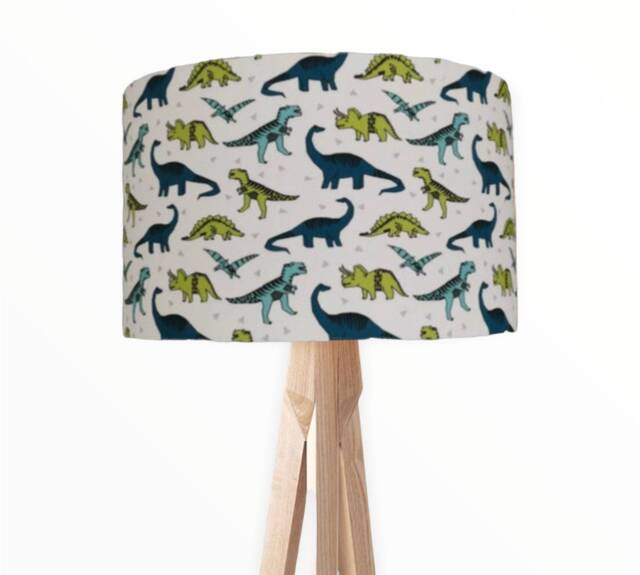 New Hq Kids Dinosaurs Print Lamp Shade Pendant Ceiling Light Green Available in Multi Size & Shapes - image 1