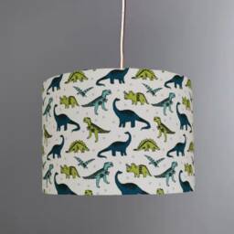 New Hq Kids Dinosaurs Print Lamp Shade Pendant Ceiling Light Green Available in Multi Size & Shapes - thumbnail 2