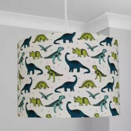 New Hq Kids Dinosaurs Print Lamp Shade Pendant Ceiling Light Green Available in Multi Size & Shapes - thumbnail 3