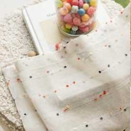 Tufted Dot Sheer Curtains, White Pom Boho Nursery Drapes, Living Room Polyester Panels - thumbnail 2