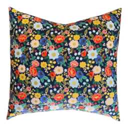 Rifle Paper Co. Vintage Blossom Metallic Fabric Pillow Cover in Blue - thumbnail 2