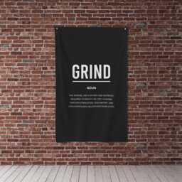 Grind Definition Flag, Motivational Gym Decor, Office Wall Art, Inspirational Entrepreneur Gift, Fitness Motivation, Daily Decor - thumbnail 2