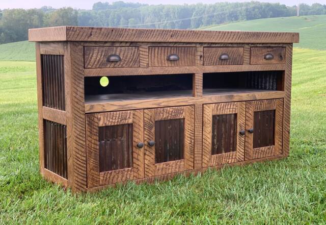 Solid Oak/Metal Console 60 - image 1