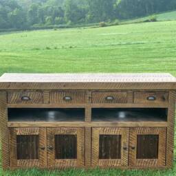 Solid Oak/Metal Console 60 - thumbnail 2