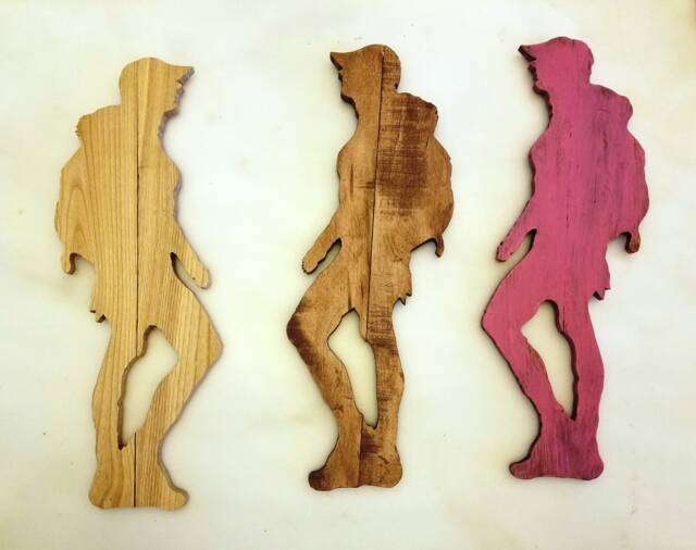 Reclaimed Wood Hiker Cutout, Cabin Decor, Backpacker Wall Art