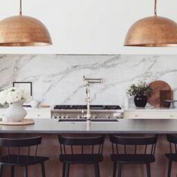 Set Of 2 Brass Dome Pendant Lights, Hanging Moroccan Light For Dining Room & Kitchen - thumbnail 4