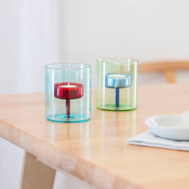 Duo Tone Glass Tea-Light Holder - image 1