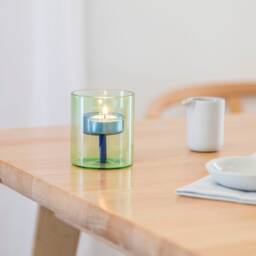 Duo Tone Glass Tea-Light Holder - thumbnail 3