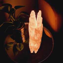 Selenite Twin Tower Crystal Lamp Natural Healing Stone, UK Plug - thumbnail 3