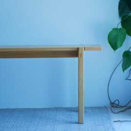 Solid Oak Bench - Minimalist & Handcrafted Wooden - thumbnail 2