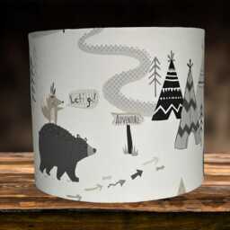 Woodland Animals Lampshade Ceiling Light Shade Forest Tepee Kids Boys Girls Children's Theme Bedroom Home Decor Nursery Accessories Gifts - thumbnail 1