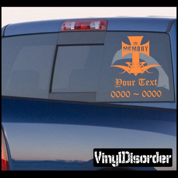 Iron Cross 01 in Loving Memory Custom Car Or Wall Vinyl Decal Stickers - Ilmironcross01Et - image 1