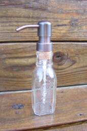 Honey Jar Bee Hive Honeycomb Soap Dispenser Bathroom Kitchen Pump Clear Glass Metal 8 Ounce Small Natural Diy Beauty Bottle Refillable