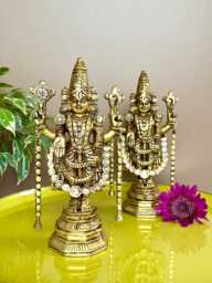 Brass Tirupati Balaji Statue 45cm Lord Idol For New Home, Vishnu Avatar Figurine, Shri Venkateshwara Home Decor Gifts