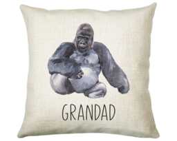 Personalised Gorilla Cushion Gift Printed Name Design - Throw Pillow For Dad Friend Bedroom Birthday Christmas Cs501 - thumbnail 1