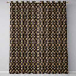 Geometric Bear Faces Abstract Animal Seamless Pattern Readymade Eyelet Ring Top Thermal 100% Blackout Curtains - thumbnail 2