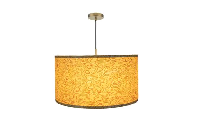 Bird's Eye Wooden Veneer 40cm Hanging Ceiling Pendant Light Shade in Maple Ash Cherry Bamboo Burl Colours Wavy Effect Patterns Litniture - image 1