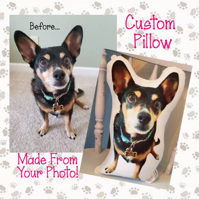 Huggable Custom Dog Photo Gift Throw Pillow For Lovers, Mom Gift, Dad Loss Bereavement Away At College - image 1