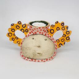 Whimsical Ceramic Tealight Holder Handmade Candle Centerpiece - thumbnail 3