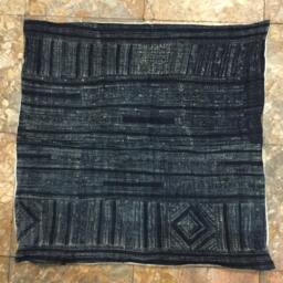 Vintage Handmade Tribal Hmong Batik Hemp Pillow Cover in The North Of Vietnam - thumbnail 4
