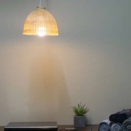 Small Woven Bamboo Pendant Lampshade - Rustic Basket Light - thumbnail 3