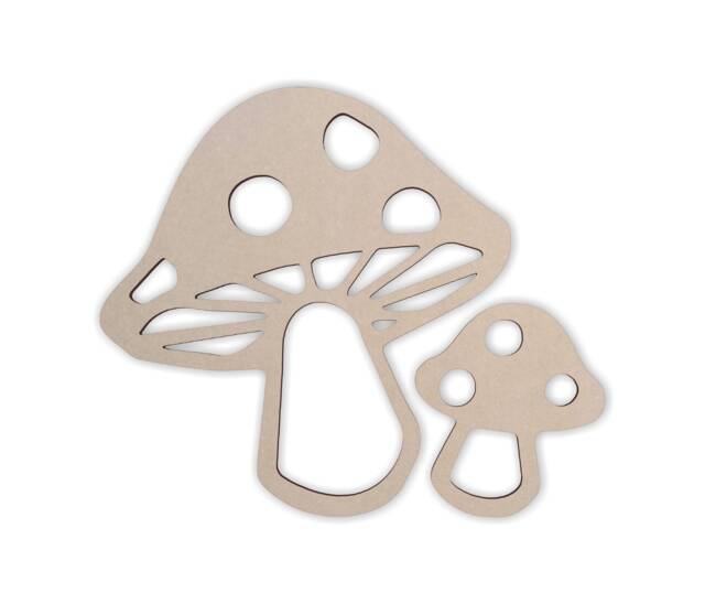 Unfinished Wooden Mushroom Shape Diy Wall Art Decor - image 1