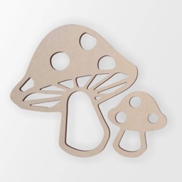 Unfinished Wooden Mushroom Shape Diy Wall Art Decor - thumbnail 3