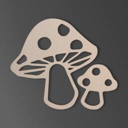 Unfinished Wooden Mushroom Shape Diy Wall Art Decor - thumbnail 2
