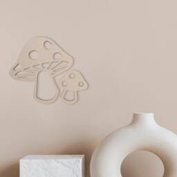 Unfinished Wooden Mushroom Shape Diy Wall Art Decor - thumbnail 4