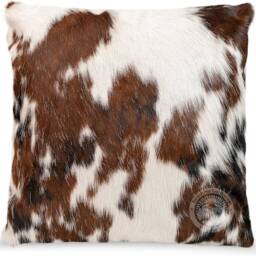 Tricolor Cowhide Cushion Cover Set Of 2, Genuine Cow Skin Pillow Cover, Handmade Hair On Hide Home Decor Cushions - thumbnail 2