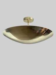 Elegant Mid Century Modern Brass Flush Mount Ceiling Light