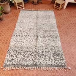 Handmade Polka Dot Moroccan Rug Black & White Woven Area Rug - thumbnail 2