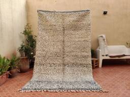 Handmade Polka Dot Moroccan Rug Black & White Woven Area Rug - thumbnail 1