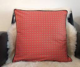 Piped Cushion Cover Geometric Patterns Scandinavian Style in Cotton 40x40 cm - thumbnail 1